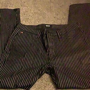 Hudson Barbara black denim jeans with gold pin stripe